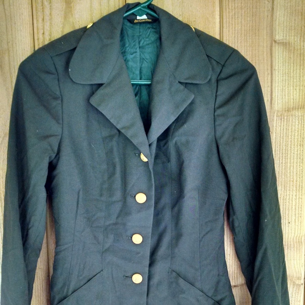 Women's Army Dress Coat Jacket Gabardine Size 10